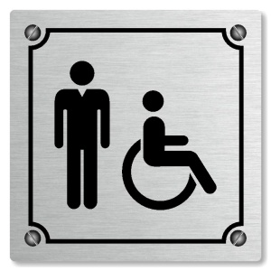 WC muži Invalidé, 100x100mm, stříbrná, Kansas